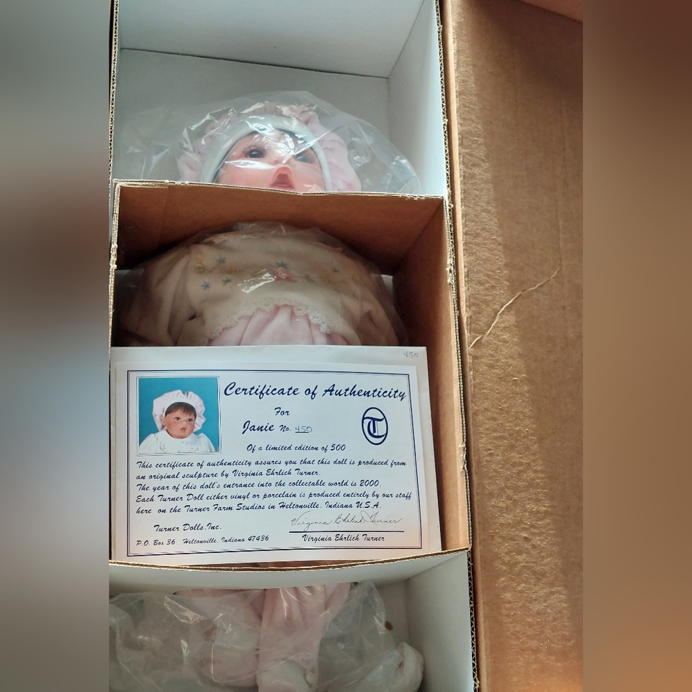 Virginia Ehrlich Turner Vinyl Doll #450/500 'JANIE' Still In Original Box